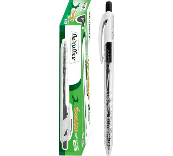Изображение товара Автоматическая шариковая ручка Flexoffice trendee черная, 12 шт. FO-019 BLACK