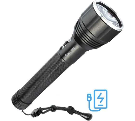 Изображение товара Ручной аккумуляторный фонарь КОСМОС 20Вт/съемный Li-ion 26650 8000mAh/Powerbank/алюминий/индикатор/USBtypeC KOC131Lit