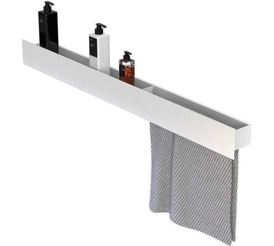 Изображение товара Полка Граф Держалкин Skyline double 100x9,2x9 полотенцедержатель справа белый Fl-sky-d100пр-б