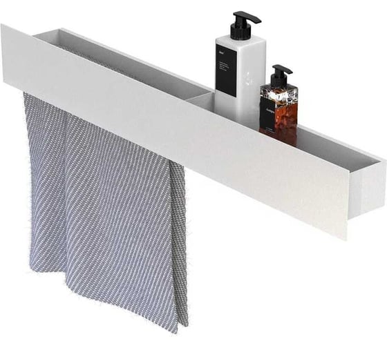 Изображение товара Полка Граф Держалкин Skyline double 70x9,2x9 полотенцедержатель слева белый Fl-sky-d70л-б
