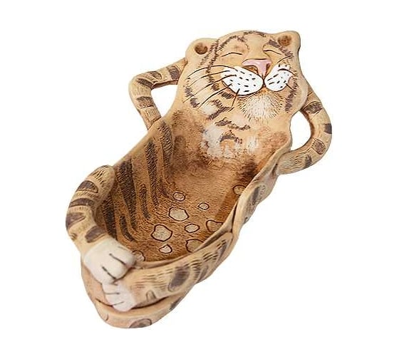 Изображение товара Кашпо КЕРАМИКА ЗОЛОТОЕ Тигр на спинке, необычное терракотовое, 10х27х9 см, 0.5 л 063887