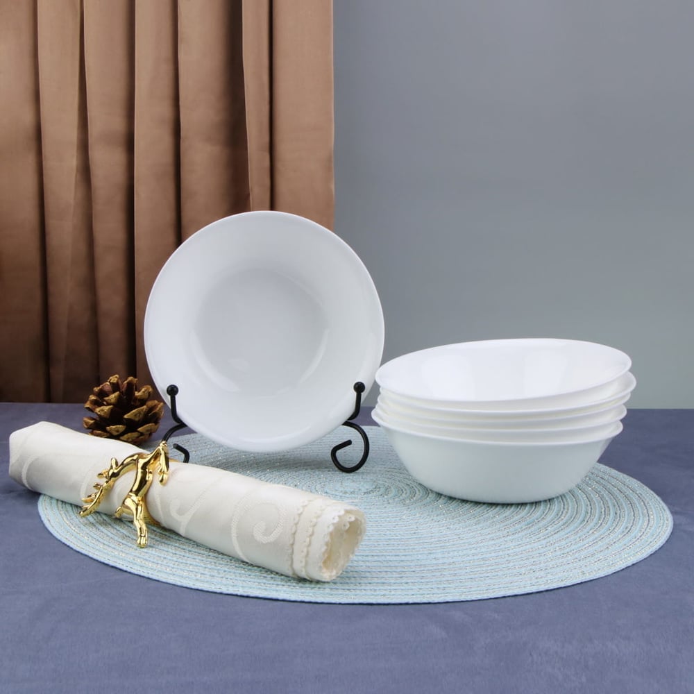 Изображение товара Набор салатников Arya Home globe из опалового стекла 6 предметов белый