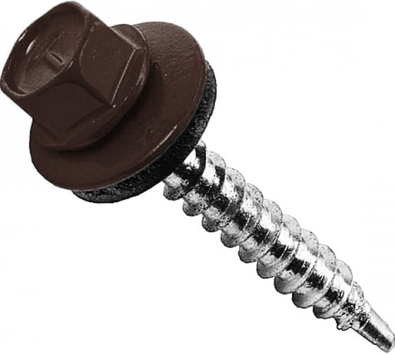 Изображение товара Саморез с шайбой EPDM BEFAST RAL8017 4,8х35, уменьш. сверло 3000 шт C8017353000S