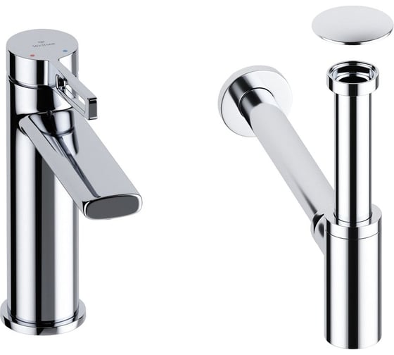 Изображение товара Смеситель для раковины в ванную комнату Wellsee ONCE! and forever в наборе 3 в 1 201000026