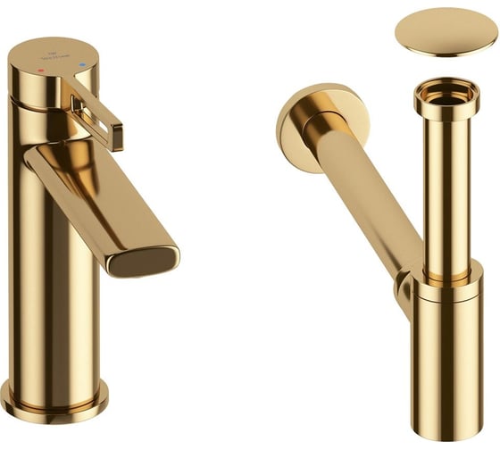 Изображение товара Смеситель для раковины в ванную комнату Wellsee ONCE! and forever в наборе 3 в 1 201000028