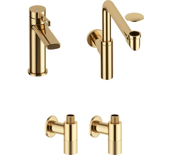 Изображение товара Смеситель для раковины в ванную комнату Wellsee ONCE! and forever в наборе 4 в 1 201000208