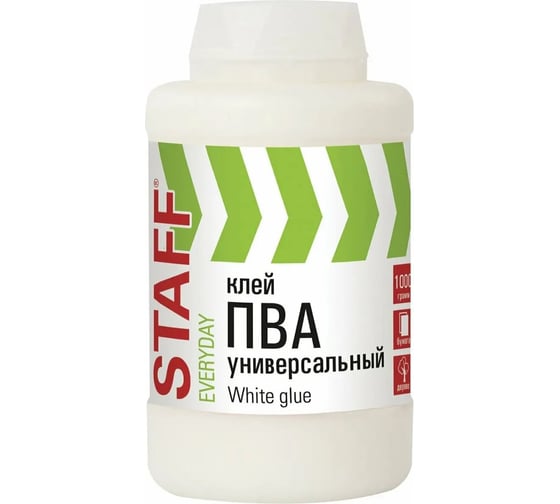 Изображение товара Универсальный клей пва Staff 1 кг (бумага, картон, дерево) 880663