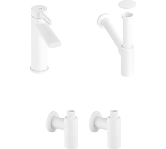 Изображение товара Смеситель для раковины в ванную комнату Wellsee ONCE! and forever в наборе 4 в 1 201000130