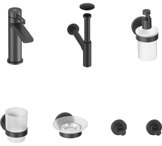 Изображение товара Смеситель для раковины в ванную комнату Wellsee ONCE! and forever в наборе 7 в 1 201000282