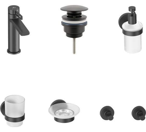 Изображение товара Смеситель для раковины в ванную комнату Wellsee ONCE! and forever в наборе 6 в 1 201000227