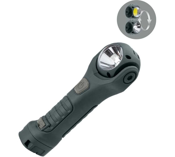 Изображение товара Рабочий автомобильный аккумуляторный фонарь КОСМОС 3Вт+4ВтCOB+красный/съемный Li-ion18650 1200mAh/USB/магнит KOC705Lit