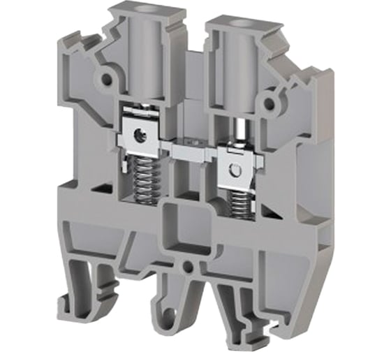 Изображение товара Клеммник на DIN-рейку Klemsan с пружиной, 4мм.кв., серый; AVK-Y4 120 шт. 0.0.0.3.304500