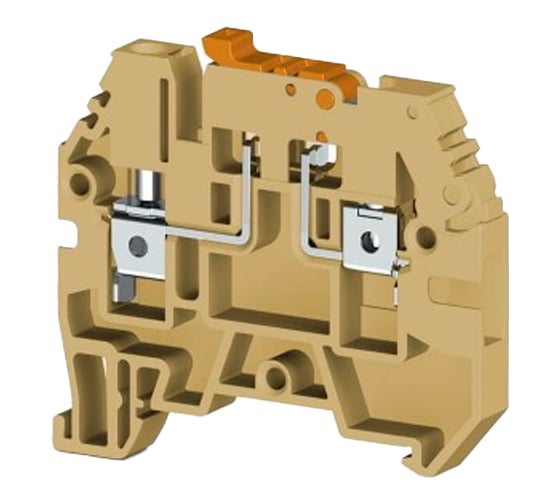 Изображение товара Клеммник с размыкателем на DIN-рейку Klemsan 4мм.кв., бежевый; ASK 3A 50 шт. 0.0.0.3.353100