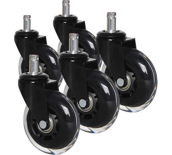 Изображение товара Поворотное колесо Brante D 75 мм, на штыре M11, для кресла, силикон, комплект 5 шт. 655066