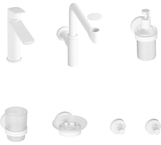 Изображение товара Смеситель для раковины в ванную комнату Wellsee ICON! for life в наборе 7 в 1 201000265