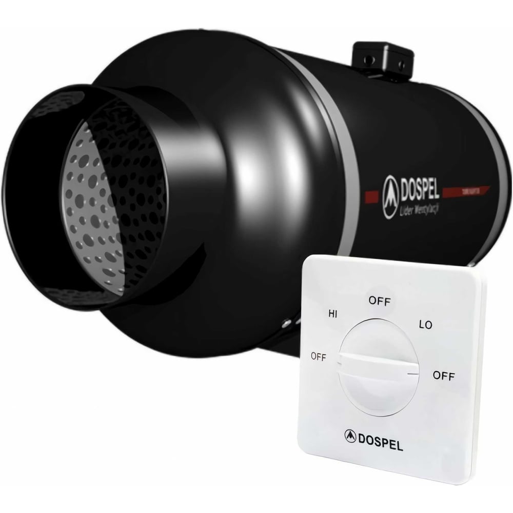 Изображение товара Вентилятор канальный DOSPEL Turbo Silent 160 с регулятором скорости