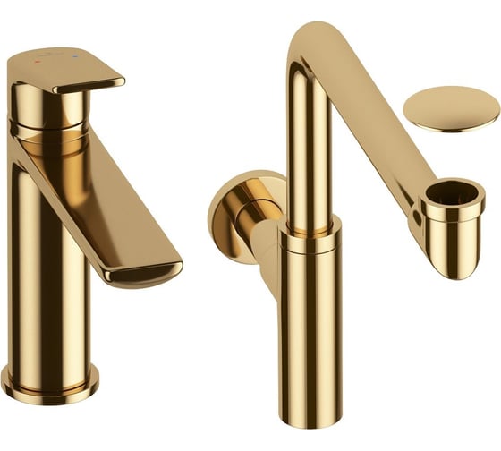 Изображение товара Смеситель для раковины в ванную комнату Wellsee ICON! for life в наборе 3 в 1 201000103