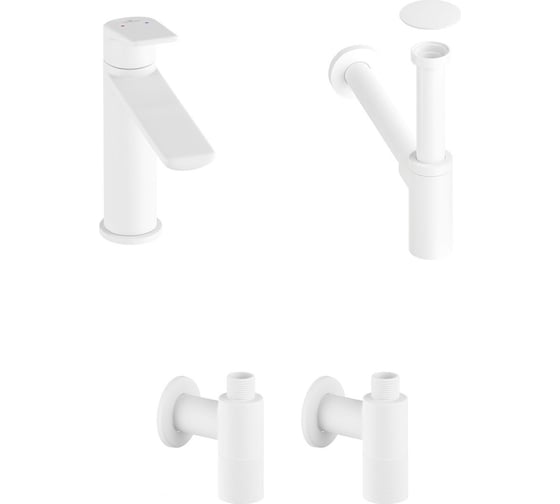 Изображение товара Смеситель для раковины в ванную комнату Wellsee ICON! for life в наборе 4 в 1 201000125