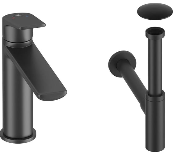 Изображение товара Смеситель для раковины в ванную комнату Wellsee ICON! for life в наборе 3 в 1 201000082