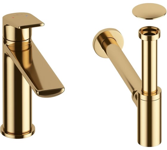 Изображение товара Смеситель для раковины в ванную комнату Wellsee ICON! for life в наборе 3 в 1 201000023