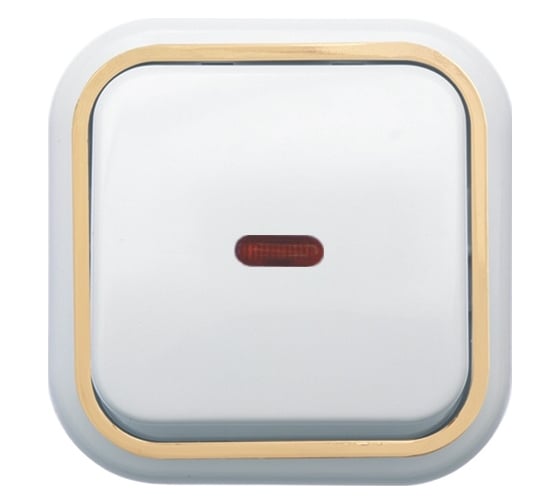 Изображение товара Выключатель Кунцево-Электро ВАЛЕНТИНА открытой установки, одноклавишный с подсветкой А16-054З 7633