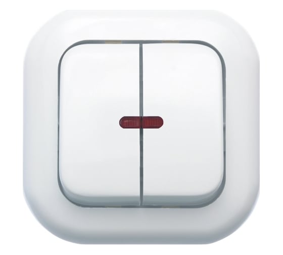 Изображение товара Выключатель Кунцево-Электро ВАЛЕНТИНА скрытой установки, двухклавишный с подсветкой С56-175 7649