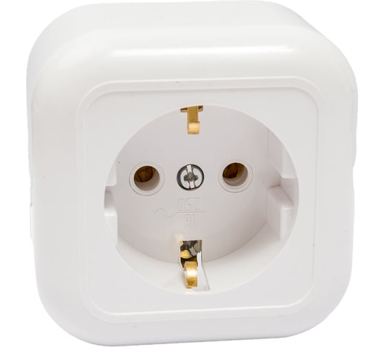 Изображение товара Розетка Кунцево-Электро ВАЛЕНТИНА открытой установки, с з/к одноместный РА16-638 7640