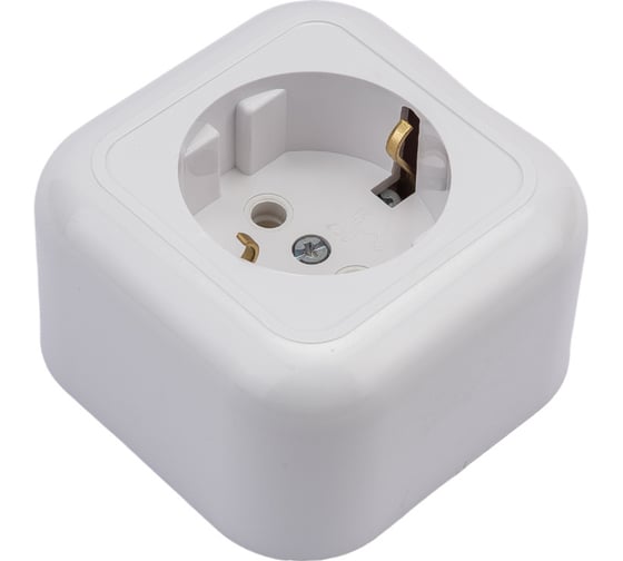 Изображение товара Розетка Кунцево-Электро ВАЛЕНТИНА открытой установки, с з/к одноместная РА16-638 З 7641