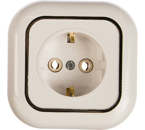 Изображение товара Розетка Кунцево-Электро ВАЛЕНТИНА скрытой установки, с з/к одноместная РС16-635 З 7654