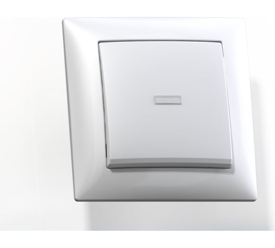 Изображение товара Выключатель Кунцево-Электро СЕЛЕНА скрытой установки, одноклавишный с подсветкой 10А С110-395 8102