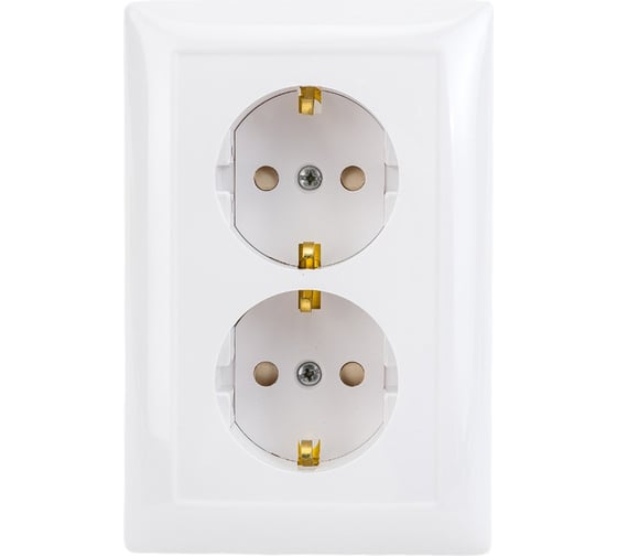 Изображение товара Розетка Кунцево-Электро СЕЛЕНА скрытой установки, двухместная с з/к и з/ш РС16-401М 8123