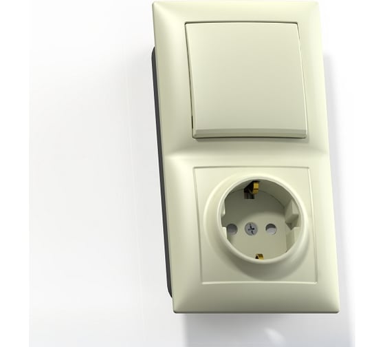 Изображение товара Комбинированный блок Кунцево-Электро СЕЛЕНА скрытой установки, выключатель+розетка БКВР-414 8204