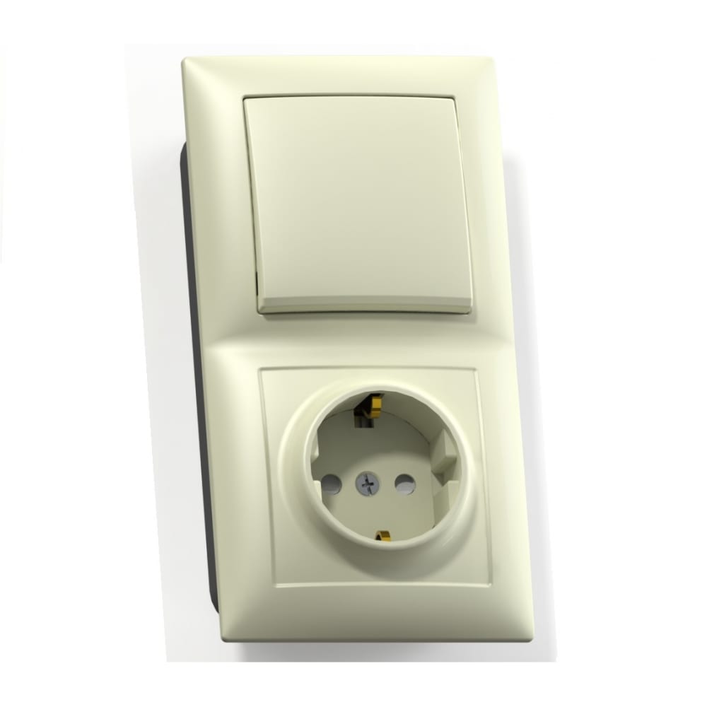 Комбинированный блок Кунцево-Электро выключатель кунцево селена 8104 10 а 2 клавиши скрытый с индикатором белый