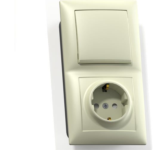 Изображение товара Комбинированный блок Кунцево-Электро СЕЛЕНА скрытой установки выключатель+розетка БКВР-414 с/к 8173