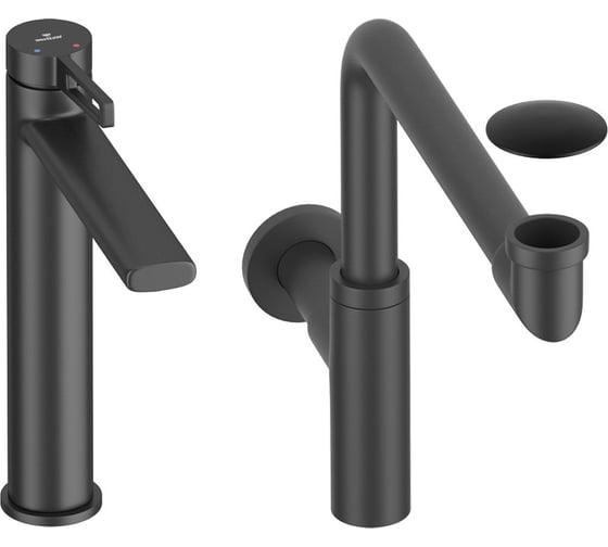 Изображение товара Высокий смеситель для накладной раковины Wellsee ONCE! and forever в наборе 3 в 1 201000117