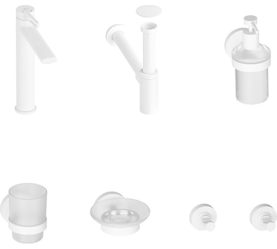 Изображение товара Высокий смеситель для накладной раковины Wellsee ONCE! and forever в наборе 7 в 1 201000320