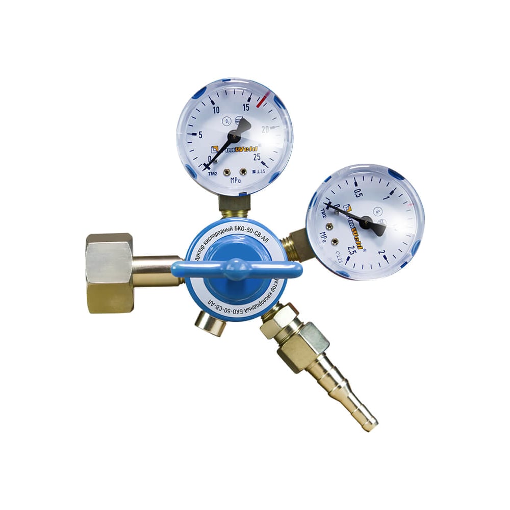 Изображение товара Редуктор БКО-50-СВ-АЛ кислородный, 2 манометра Foxweld 4428