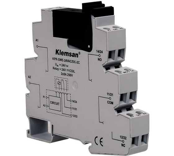 Изображение товара Интерфейсное реле Klemsan KPR-SWE-60VAC/DC-2C; 2x8A 10 шт. 0.0.0.2.272580