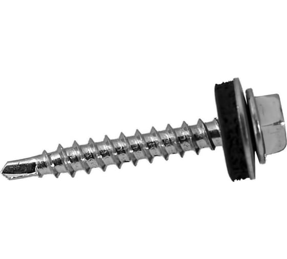 Изображение товара Кровельный саморез КРЕП-КОМП цинк, с шайбой EPDM, 6,3x76 К (1000шт) ск6376