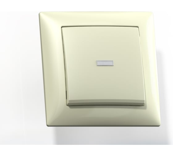 Изображение товара Выключатель Кунцево-Электро СЕЛЕНА скрытой установки, одноклавишный с подсветкой 10А, С110-395 с/к 8142