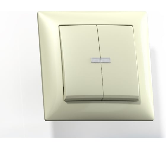 Изображение товара Выключатель Кунцево-Электро СЕЛЕНА скрытой установки, двухклавишный с подсветкой 10А С510-397 с/к 8144