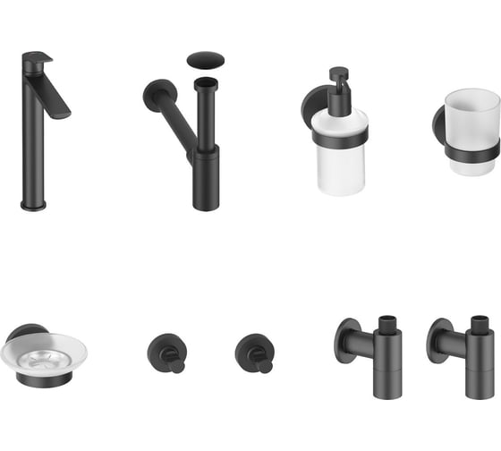 Изображение товара Высокий смеситель для накладной раковины Wellsee ICON! for life в наборе 8 в 1 201000352