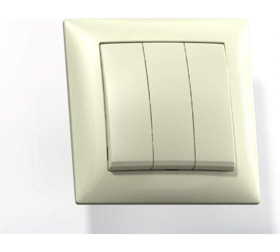 Изображение товара Выключатель Кунцево-Электро СЕЛЕНА скрытой установки, трехклавишный, 10А С0510-406 с/к 8153