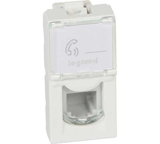 Изображение товара Розетка Legrand телефонная RJ 11 Программа Mosaic 4 контакта 1 модуль белая 078730