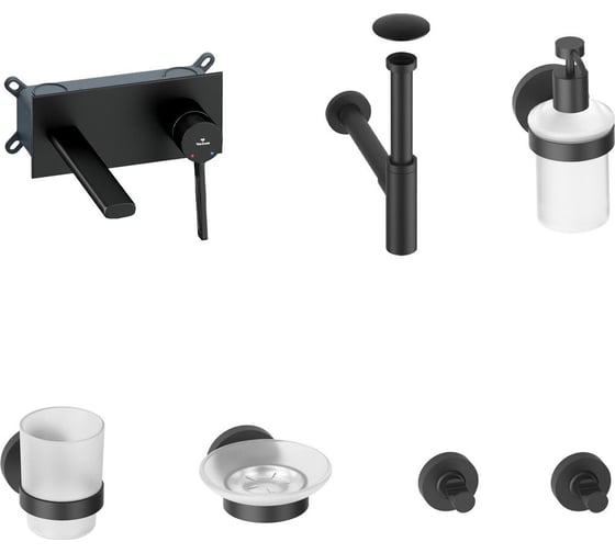 Изображение товара Встраиваемый смеситель для раковины Wellsee ONCE! and forever в наборе 8 в 1 201000547