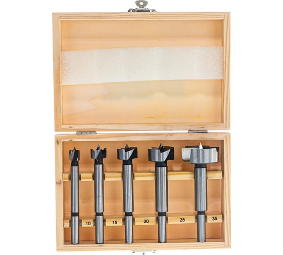 Изображение товара Набор сверл Форстнера (5 шт; 10-35 мм) по дереву SPARTA 704405
