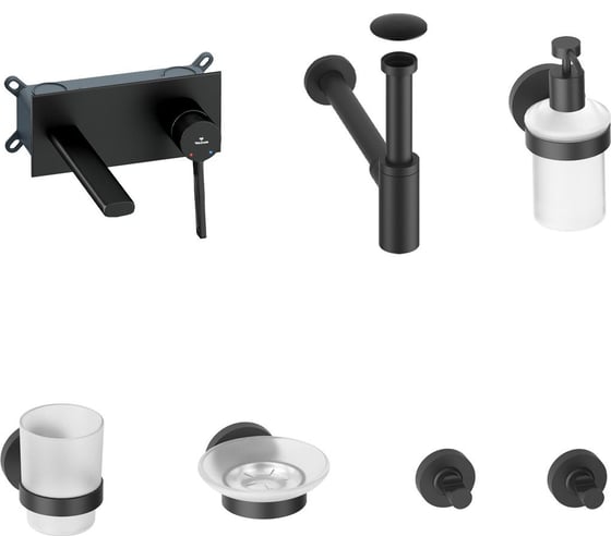 Изображение товара Встраиваемый смеситель для раковины Wellsee ONCE! and forever в наборе 8 в 1 201000517