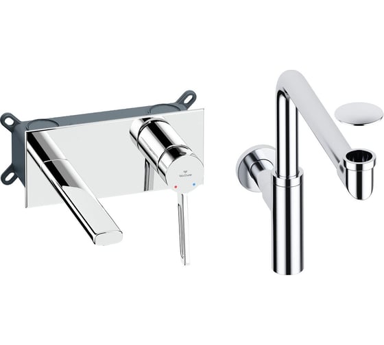 Изображение товара Встраиваемый смеситель для раковины Wellsee ONCE! and forever в наборе 4 в 1 201000496