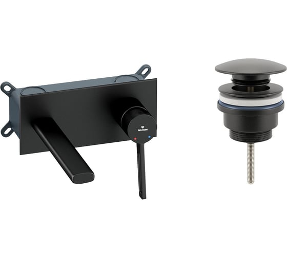 Изображение товара Встраиваемый смеситель для раковины Wellsee ONCE! and forever в наборе 3 в 1 201000447