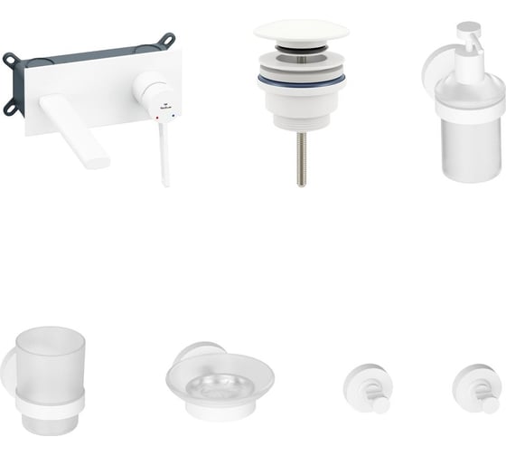 Изображение товара Встраиваемый смеситель для раковины Wellsee ONCE! and forever в наборе 7 в 1 201000510